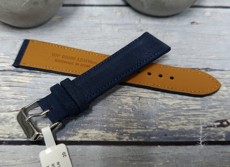 Skórzany pasek do zegarka 20 mm Lavvu SUEDE LSAEL20 skóra licowa