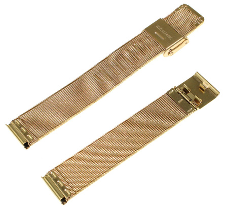 Bransoleta stalowa do zegarka Diloy MESH05-16-FB 16 mm złota