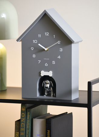 Zegar Karlsson KA6096GY szary Dog House szczekanie psa