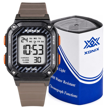 Zegarek Xonix BBQ-005 dziecięcy elektroniczny brązowy