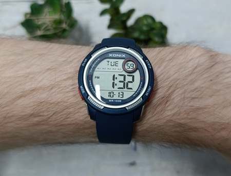 Zegarek Xonix DBF-004 młodzieżowy elektroniczny granatowy 42 mm