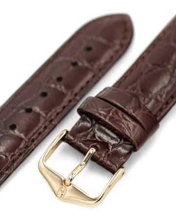 Skórzany wodoodporny pasek do zegarka 19 mm HIRSCH Crocograin L 12322810-1-19