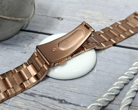 Bransoleta stalowa do zegarka 18 mm Connect M1-18 RG różowe złoto prosta