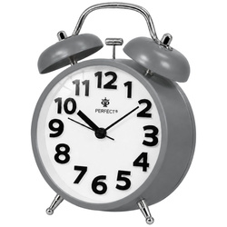 Budzik Perfect TBD11502 szary głośny alarm cichy mechanizm