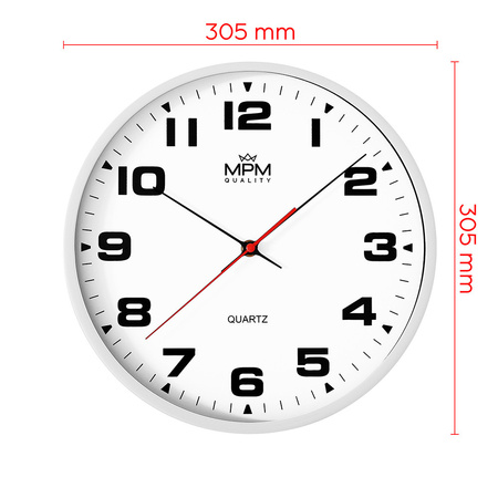 Zegar ścienny MPM E01.4463.0000 30,5 cm czytelny cichy