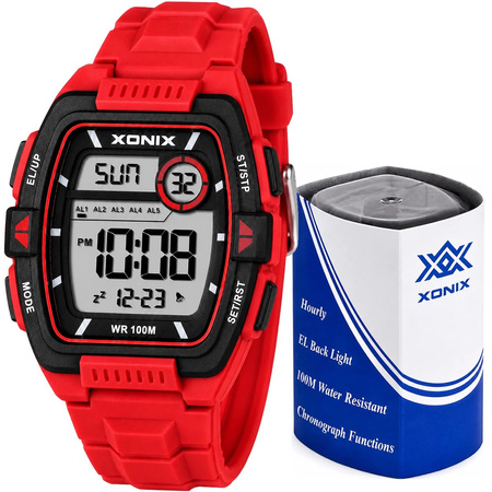 Zegarek Xonix DBI-003 męski elektroniczny czerwony 43 mm