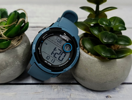 Zegarek Xonix DBF-001 młodzieżowy elektroniczny niebieski 42 mm
