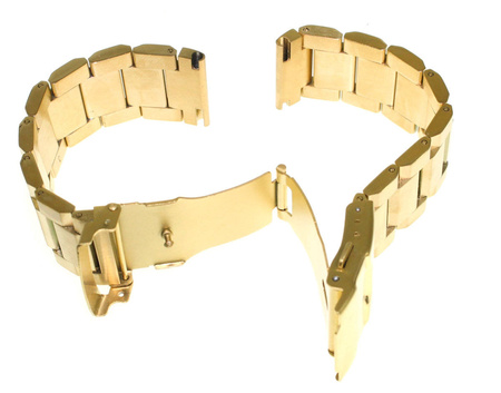 Bransoleta stalowa do zegarka 22 mm SG001.22 złota masywna