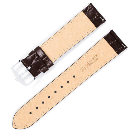 Skórzany wodoodporny pasek do zegarka 20 mm HIRSCH Crocograin 12322810-2-20