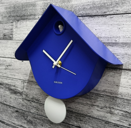 Zegar z kukułką i wahadłem Karlsson KA6131BL niebieski Retro Cuckoo 25x25 cm